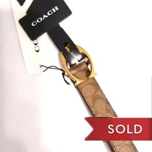 *SOLD* SOLD* SOLD* *NEW* COACH Khaki "Saddle" Brown Leather Signature 'C'
